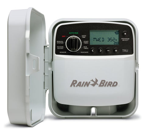 Rain Bird TRU Series TRU8O Irrigation Controller, 120 V, 8-Zone, 3-Program, Digital Display, Screw, White