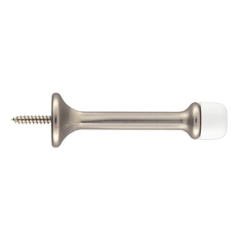 National Hardware 236 Series N830-546 Rigid Door Stop, 3-1/16 in Projection, Zinc, Satin Nickel