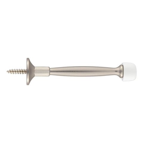 National Hardware 236 Series N830-550 Rigid Door Stop, 4 in Projection, Zinc, Satin Nickel