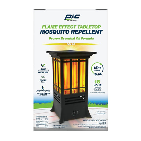 PIC TORCH-PATIO Insect Killer Torch with Flame Effect, LED Lamp, Black