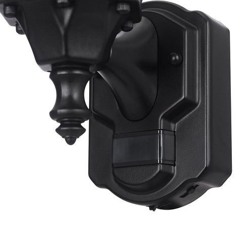 globe Ashford 60000002 Motion-Sensing Wall Lantern, LED Lamp, Black Fixture, Matte Black Fixture, Pack of 2