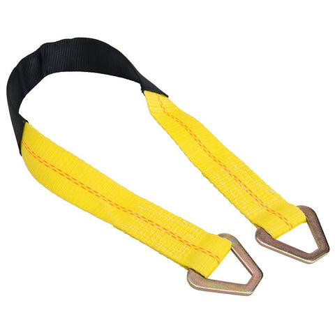 Keeper 04228 Axle Strap with D-Ring, 2 in W, 36 in L, Polyester, Yellow, 3333 lb Working Load
