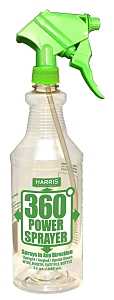 Harris 360-32S Spray Bottle, 32 oz, Clear, Adjustable Nozzle, Plastic, 13-1/4 in OAH