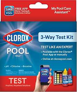 Clorox 72000CLX Test Kit, 3-Way, Bromine, Chlorine, pH Testing