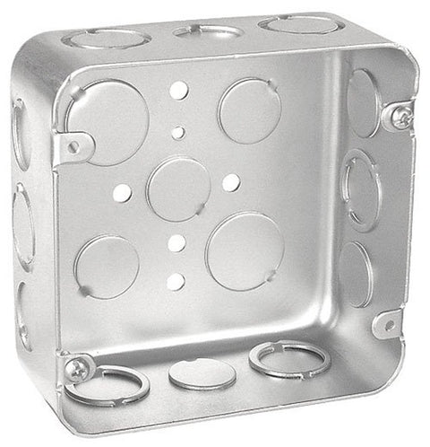 Southwire 72171-S-UPC Junction Box, 16-Knockout, 1/2, 3/4 in Knockout, Steel, Silver, Galvanized