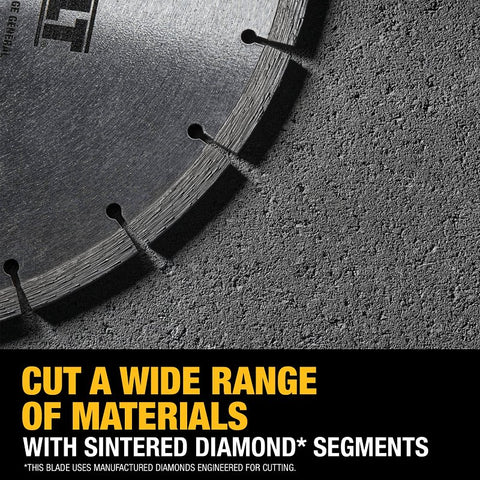 DEWALT DW47410 General-Purpose Blade, 14 in Dia, 1 in Arbor, Diamond Cutting Edge, Segmented Rim