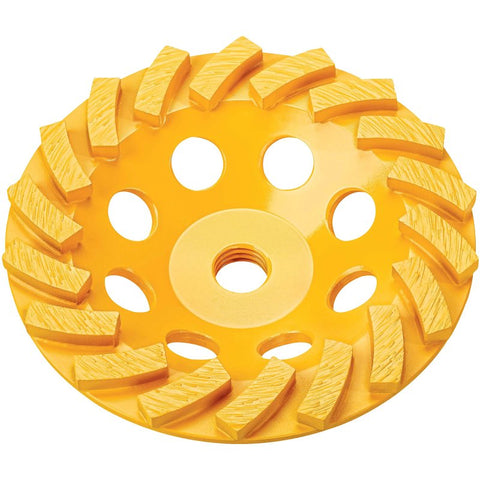 DEWALT XP Series DW4773T Cup Grinding Wheel, 7 in Dia, 1 in Thick, 5/8-11 Arbor, Medium, Diamond Abrasive