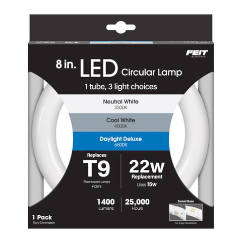 Feit Electric FC8/3CCT/LED LED Light Bulb, Color Selectable, Circline Lamp, 4-Pin G10Q Lamp Base