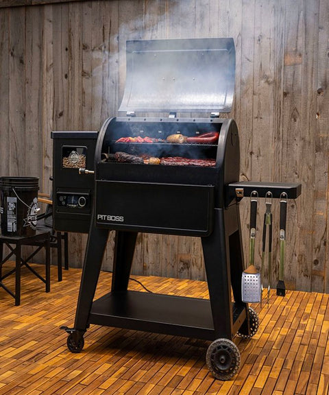 Pit Boss 11111 Wood Pellet Grill, 582 sq-in Primary Cooking Surface, 350 sq-in Secondary Cooking Surface, Steel Body