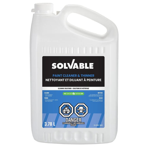Solvable 53-234V Paint Cleaner and Thinner, Liquid, 3.78 L, Pack of 4