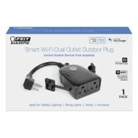 Feit Electric PLUG/WIFI/WP Outdoor Smart Plug, 120 V, Black