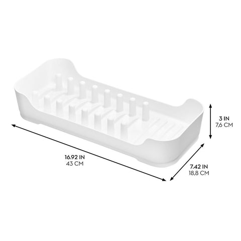 iDESIGN 23043 Dish Rack, 16.92 in L, 7.42 in W, 3 in H, Plastic, White, Pack of 4