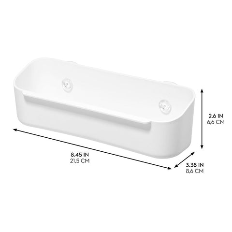 iDESIGN 23042 Sink Caddy, 21.6 cm L, 8.5 cm W, 6.7 cm H, Polypropylene, White, Suction Cup, Pack of 4