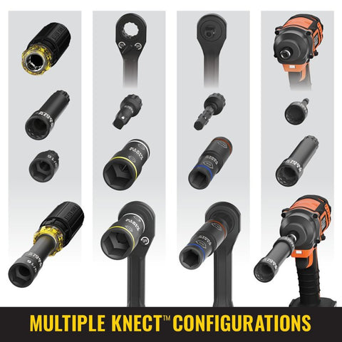 Klein Tools KNECT 32500HDRT 11-in-1 Screwdriver/Nut Driver, 3/8, 5/16, 1/4, 1/2 in Drive, 8 in OAL, Plastic Handle