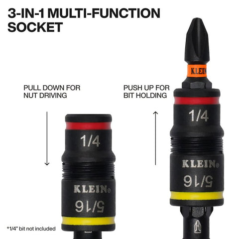 Klein Tools 32933 Impact Flip Socket Set, Steel, Manganese Phosphate, Blue/Green/Orange/Purple/Red/Yellow