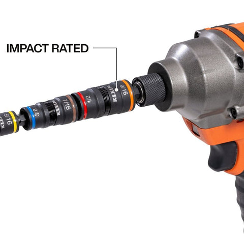 Klein Tools 32933 Impact Flip Socket Set, Steel, Manganese Phosphate, Blue/Green/Orange/Purple/Red/Yellow