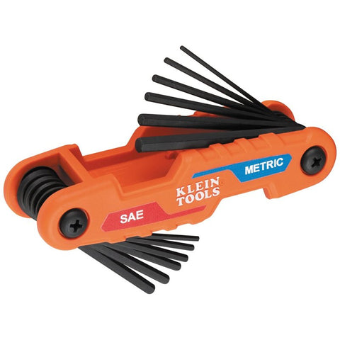 Klein Tools 70590 Flat End Hex Key Set, 1-Piece, CR-V Steel, Black Phosphate, Orange