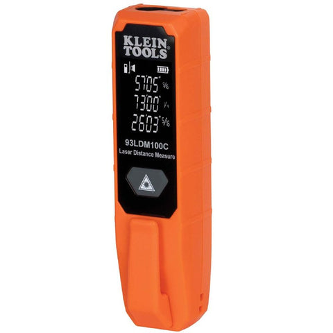 Klein Tools 93LDM100C Compact Laser Distance Measure, Functions: Distance, 2 in to 100 ft, LCD Display