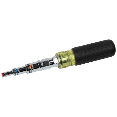 Klein Tools 32809MAG 9-in-1 Pass Through Multi-Nut Driver, 1/4, 3/16, 5/16, 11/32, 3/8, 7/16, 9/16, 1/2, 3/4 in Drive