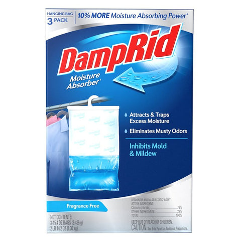 DampRid FG83FFESB Hanging Moisture Absorber, 15.4 oz, Bag, Solid, Fragrance Free