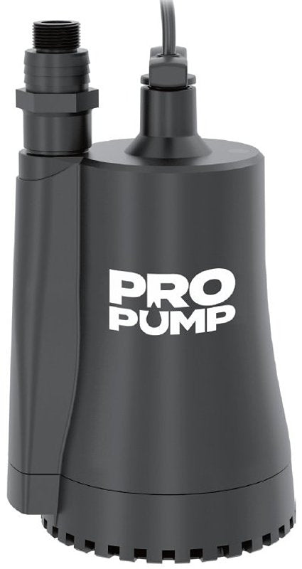 PROPUMP SU200 Utility Pump, 1-Phase, 2.6 A, 115 V, 1/4 hp, 1 in Outlet, 27 ft Max Head, 2000 gph, Thermoplastic