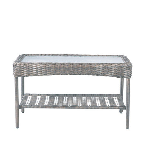 COFFEE TABLE STKG WICKER BROWN