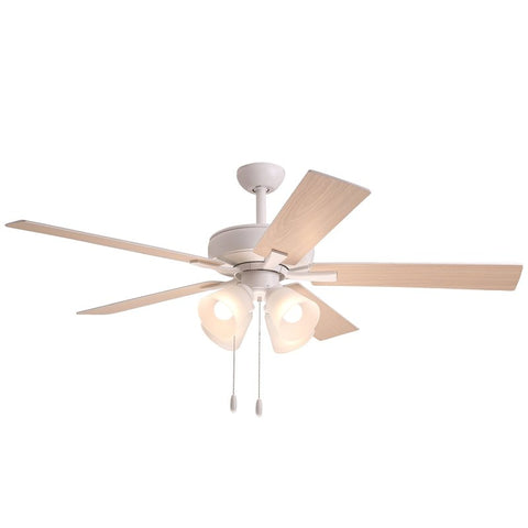 Boston Harbor 20250118F-WH Indoor Ceiling Fan, White Housing, 52 in Sweep