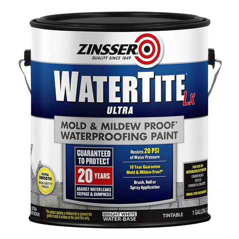 Zinsser WATERTITE-LX Ultra 270267 Block Filler Paint, Water Base, Bright White, 1 gal, Pack of 2