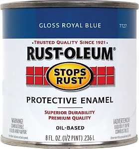 Rust-Oleum Stops Rust 7727730 Enamel Paint, Oil, Gloss, Royal Blue, 0.5 pt, Can, 50 to 90 sq-ft/qt Coverage Area