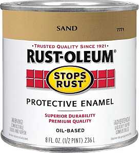 RUST-OLEUM STOPS RUST 7771730 Protective Enamel, Gloss, Sand, 0.5 pt Can