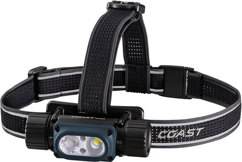 Coast 30742 Headlamp, AAA Battery, Alkaline, Lithium-Ion Battery, LED Lamp, Flood, Spot Beam, Black
