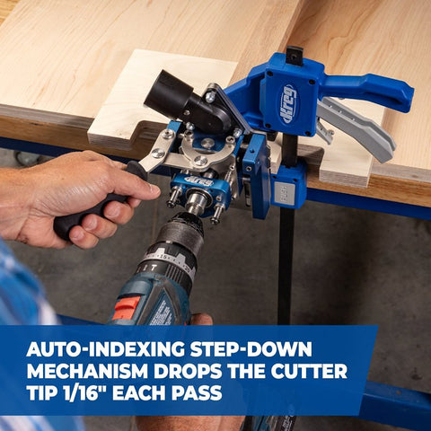 Kreg MortiseMate Series KLTJ100 Loose Tenon Jig, 1/2 to 1-1/2 in THK Clamping, Aluminum/Stainless Steel