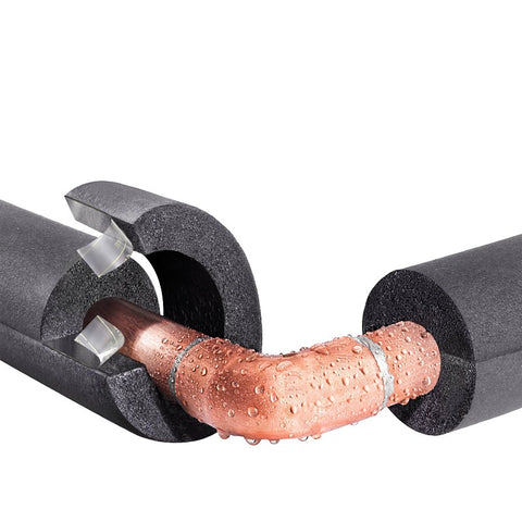 Frost King RS510XB/6 Pipe Insulation, 1/2 in Thick, 6 ft L, Rubber, 1/2 in Pipe