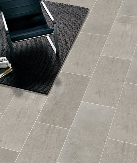 Emser Tile POTENZA F12POTEDO1224V Porcelain Tile, 12 in L Tile, 24 in W Tile, Pressed Edge, Dove