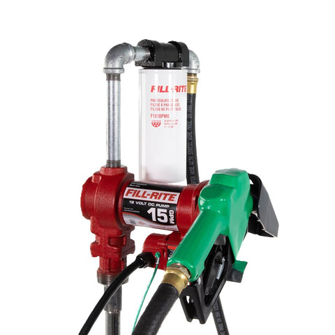Fill-Rite 1200 Series FR1210HA1F Fuel Transfer Pump, Motor: 12 V Motor, 8 ft L Suction Tube, 3/4 in Outlet, 15 gpm