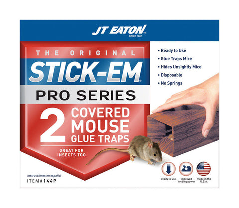 JT Eaton Stick-Em Pro Series Small Covered Glue Trap For Mice 2 pk
