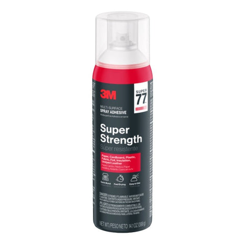 Super 77 77-NAT Multi-Surface Adhesive, Liquid, Solvent, White, 14.1 oz Aerosol Can