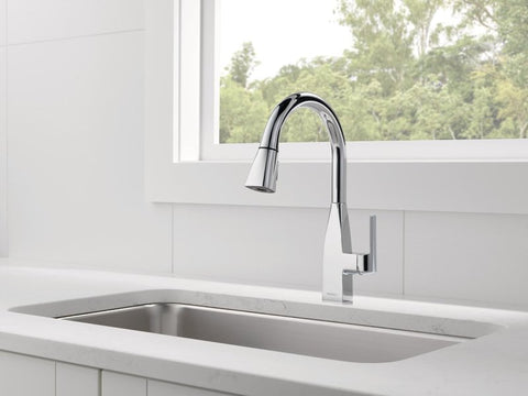 Peerless Xander Series P7919LF-1.0 Pull-Down Kitchen Faucet, 1 gpm, 1-Handle, 1, 3-Faucet Hole, Zinc, Chrome