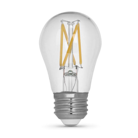 Feit Electric BPA1575927CAFIL/2/RP Filament LED Bulb, A15 Lamp, 75 W Equivalent, E26 Medium Lamp Base, Dimmable, Clear