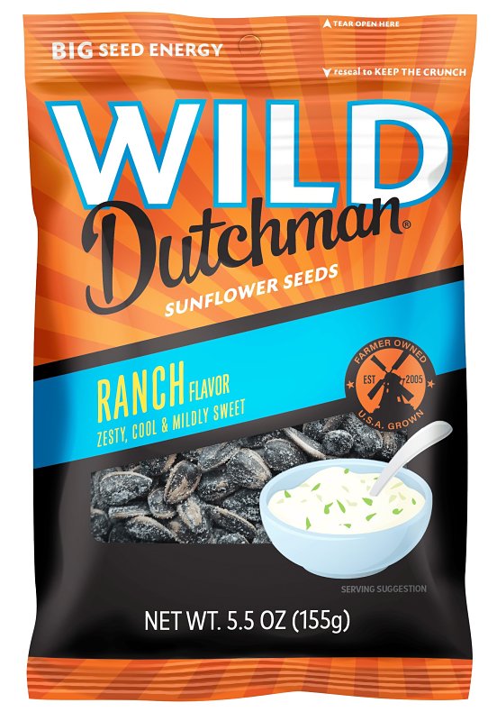 WILD Dutchman 507 Roasted Sunflower Seed, Ranch, 5.5 oz Bag, Pack of 1 ...
