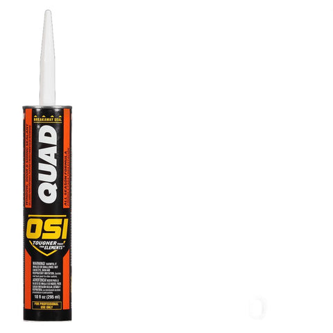 OSI QUAD Series 1637190 Solvent Caulk, Black, 7 to 14 days Curing, 20 to 120 deg F, 10 fl-oz, Cartridge