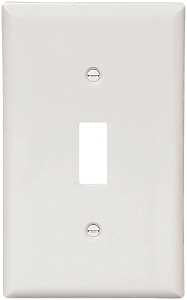 Eaton Wiring Devices BP5134W Wallplate, 4-1/2 in L, 2-3/4 in W, 1 -Gang, Nylon, White, High-Gloss, Pack of 5