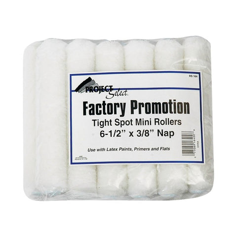 Linzer Project Select Series RS164 0650 Mini Roller Refill, 3/8 in Thick Nap, 6-1/2 in L