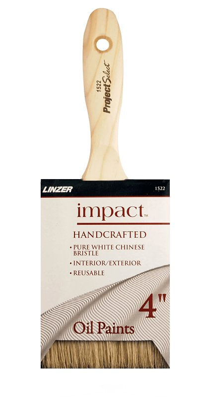 Linzer 1522-4in Paint Brush, Chinese Bristle, Beavertail Handle