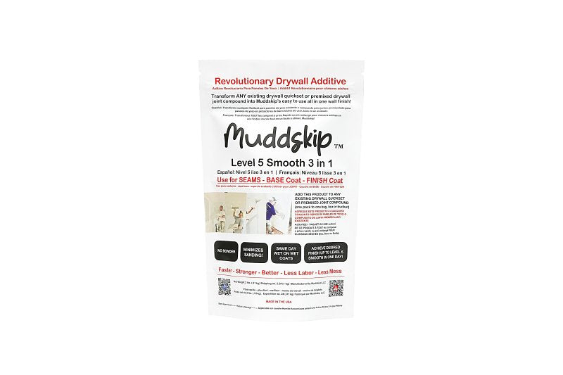 Muddskip Level 5 MSSM2662 3-in-1 Smooth Drywall Additive, 2 lb Bag ...