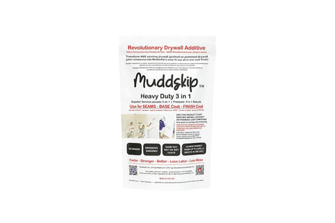 Muddskip MSHD2722 Heavy-Duty Basecoat Drywall Additive, 2 lb Bag, Pack of 18