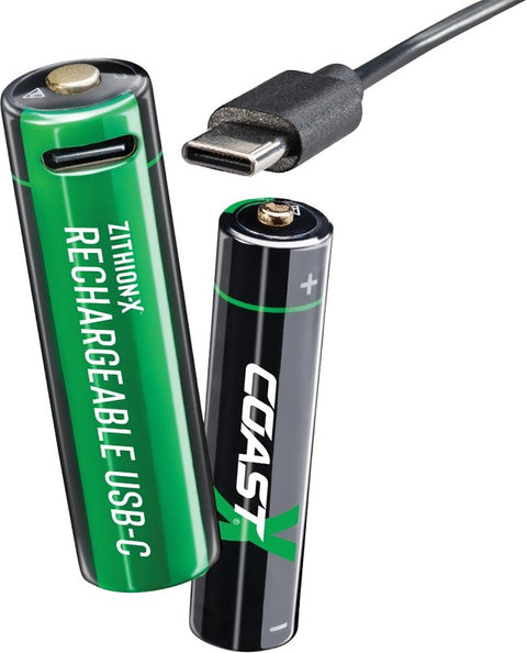 Coast ZITHION-X 31232 Battery, 1.5 V Battery, 2400 mAh, AA Battery, Lithium-Ion, Rechargeable: Yes