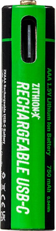 Coast ZITHION-X 31233 Battery, 1.5 V Battery, 750 mAh, AAA Battery, Lithium-Ion, Rechargeable: Yes