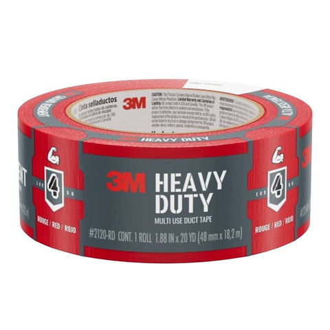 3M 2120-RD Duct Tape, Heavy-Duty, 20 yd L, 1.88 in W, Red
