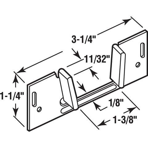 Prime-Line N 6566 Pocket Door Guide, Nylon/Steel, Jamb